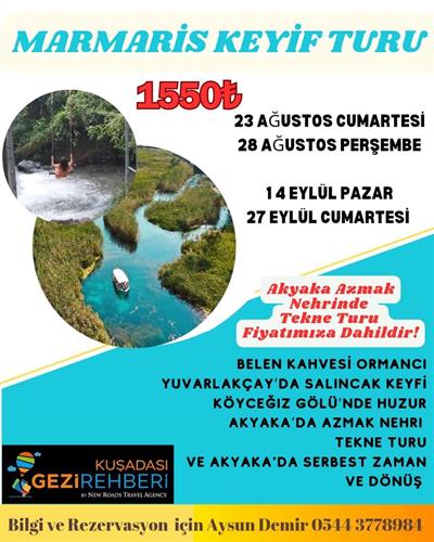 BELEN KAHVESİ-KÖYCEĞİZ GÖLÜ-YUVARLAKÇAY-AKYAKA-AZMAK TEKNE TURU-ULA GÖLET