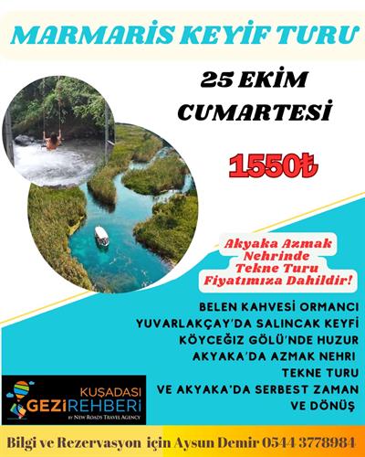 BELEN KAHVESİ-KÖYCEĞİZ GÖLÜ-YUVARLAKÇAY-AKYAKA-AZMAK TEKNE TURU-ULA GÖLET