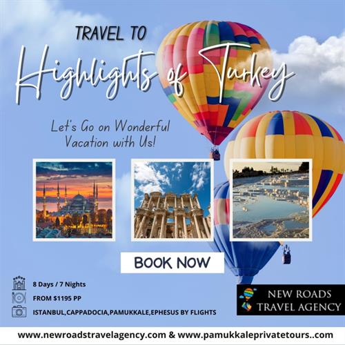 8 Days and 7 Nights Highlights of Turkey Istanbul,Cappadocia,Pamukkale and Ephesus Tours by Flights