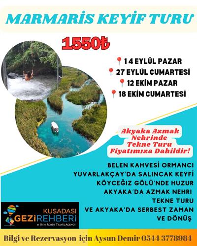 BELEN KAHVESİ-KÖYCEĞİZ GÖLÜ-YUVARLAKÇAY-AKYAKA-AZMAK TEKNE TURU-ULA GÖLET