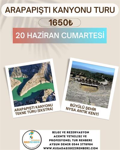 ARAPAPIŞTI (İNCEĞİZ) KANYONU TURU