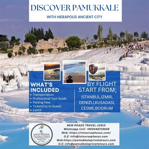 FULL DAY GUIDED PAMUKKALE PRIVATE TOUR BY FLIGHT